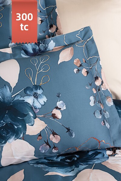 VAROL Royal Saten Single 300Tc Duvet Cover Set - Lari̇ssa