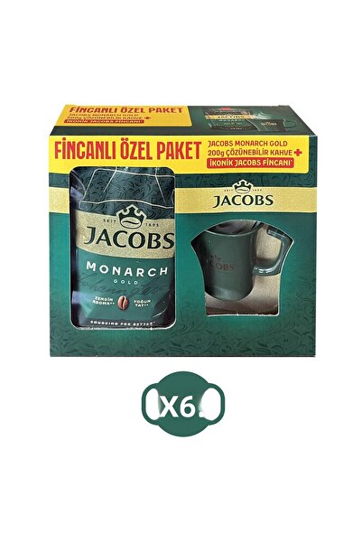 Jacobs طقم أكواب مونارك جولد 200 جرام × 6 قطع