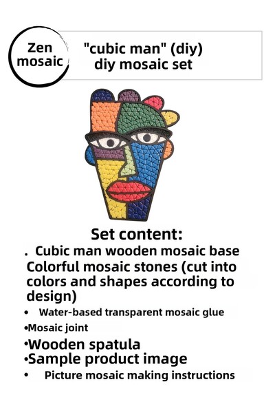 Zen Mozaik DIY Mosaic Kit with Wooden Stencils – Artistic Activity Kit Suitable for All Levels