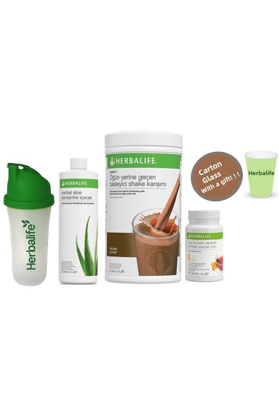 Herbalife Set2 شيك شوكولاتة الألوة المشروب المركز شاكر شاي الخوخ 50 جم