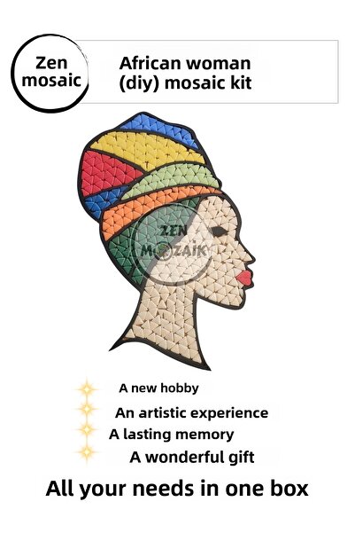 Zen Mozaik DIY Mosaic Kit with Wooden Stencils – Artistic Activity Kit Suitab...