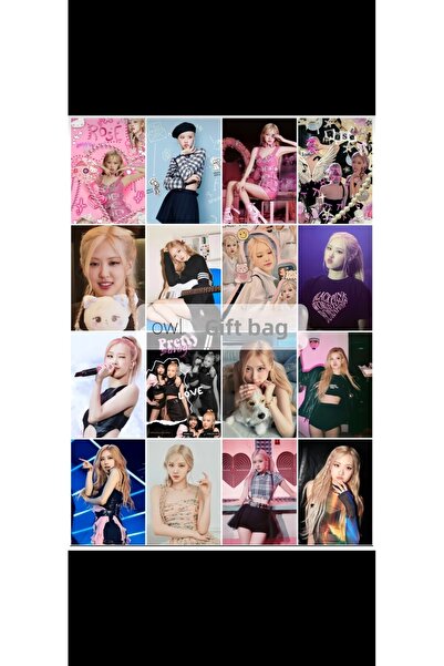 owl bag مجموعة بطاقات صور مكونة من 16 قطعة بتصميم KPOP- Blackpink - ROSE