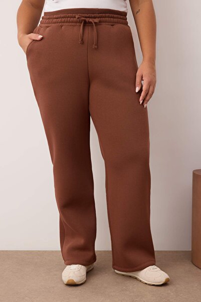 Trendyol Curve Φούτερ με ίσια εφαρμογή με λεπτομέρεια από λάστιχο στη μέση και μεγάλο μέγεθος TBBAW26AJ00012