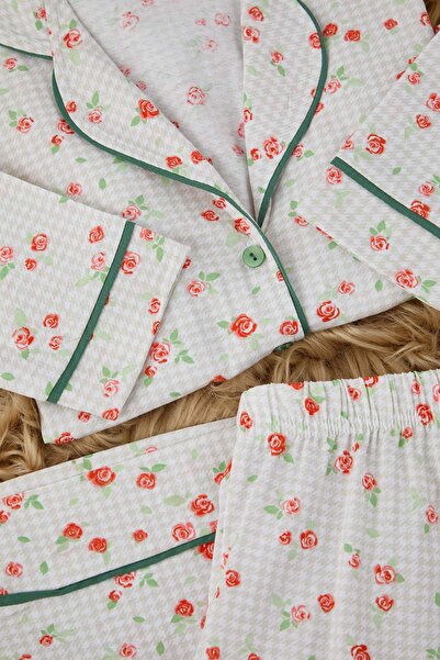 Trendyol Collection Mint 100% bavlněný pletený pyžamový set THMAW25PT00202