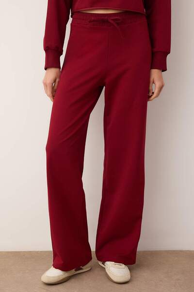Trendyol Collection Burgundy Polo Neck Buttoned Relaxed/Casual Fit Knitted Tracksuit Set Twoaw26Em00013