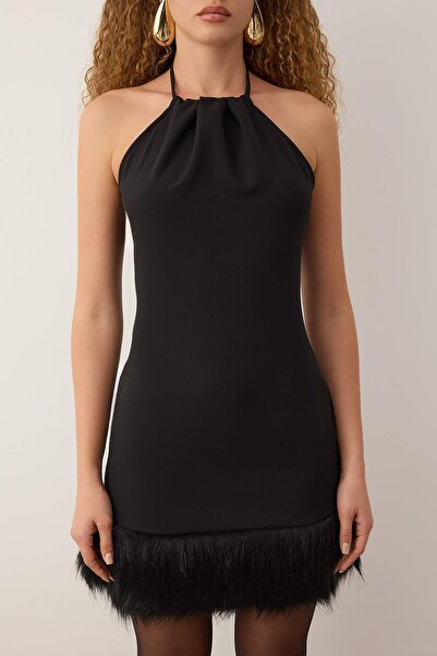 Trendyol Collection Black Otriş Detailed Woven Mini Dress Tpraw26El00059