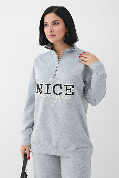 InStyle Гарний сірий комплект з блискавкою