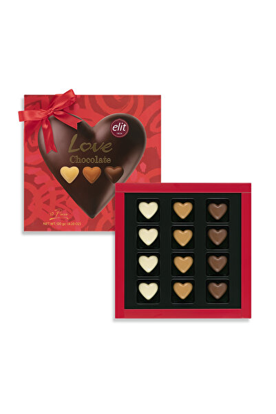 Elit Çikolata Love Chocolate Spesiyal Hediye Kutu Kalp 120g Glutensiz