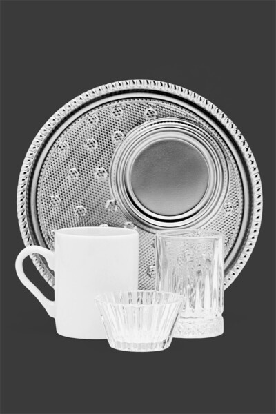 WERONY Single Person Coffee Presentation Set 4 Pieces Silver