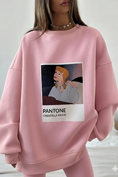 Gia Collection Women's Oversize Sweat Dress Pink – 3 Thread Raised Fleece, Cr...