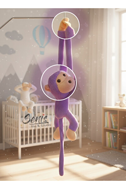 SENİSSTORE Peluş Maymun Elleri Yapışan Oyun Ve Uyku Arkadaşı Peluş Maymun Oyuncak Sarılan Maymun