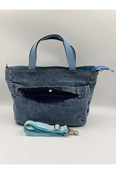 Crystal Life Kot Denim Kadın Omuz & El Çantası – Çıkarılabilir Askılı