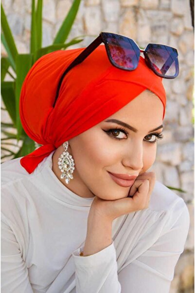 Aişe tesettür Πορτοκαλί Σταυρός Μπόνε - Θάλασσα - Μπόνε πισίνας