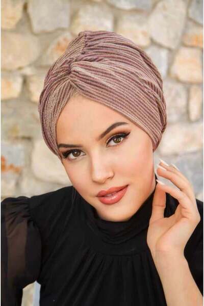 Aişe tesettür Copper Line Ready Twist Knot Bonnet