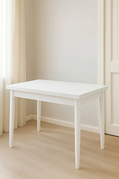 Evistro Yanlardan Açılır Büyüyen Yemek Masası Beyaz 75x80cm SADECE MASA FİYATIDIR