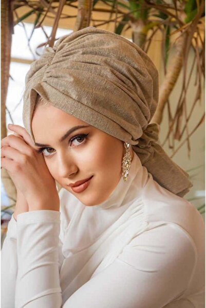 Aişe tesettür Mink Melange Sparkling Buckle Bonnet