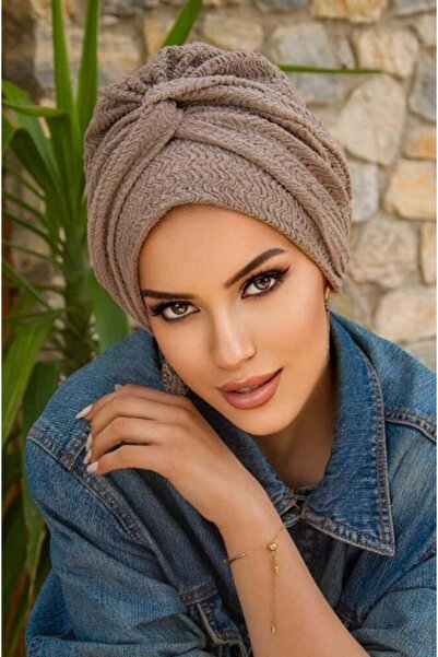 Aişe tesettür Stone Color Twist Detailed Knot Bonnet