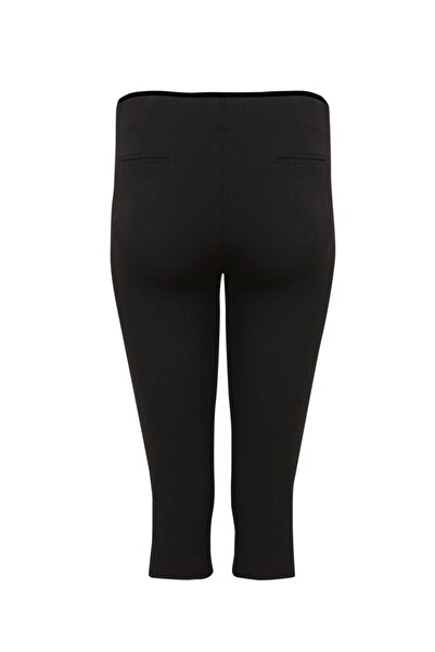 La Sarta Black Capri Trousers - Madrid Stretch, Side Zipper