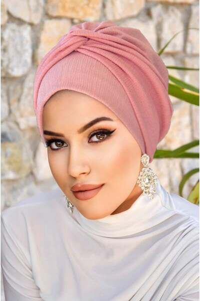 Aişe tesettür Pudra Burgu Detaylı Bone