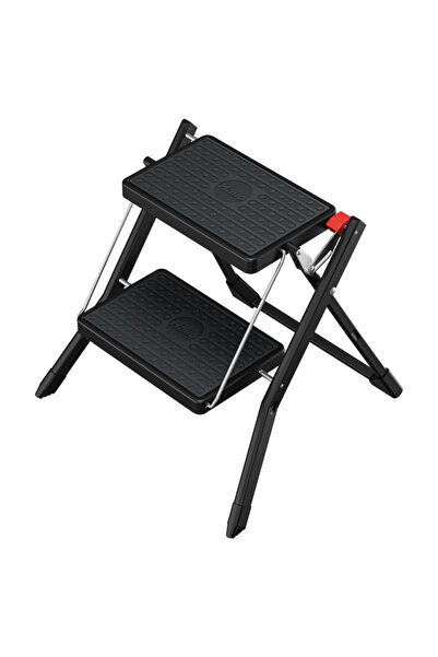 Genel Markalar MK61 StandartLine Çelik 2 Basamaklı Katlanabilir Merdiven Siya...