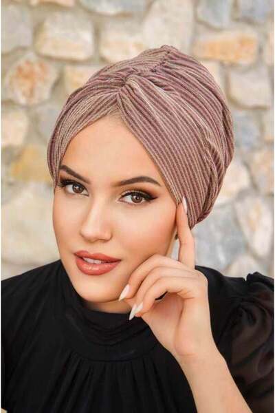 Aişe tesettür Copper Line Ready Twist Knot Bonnet
