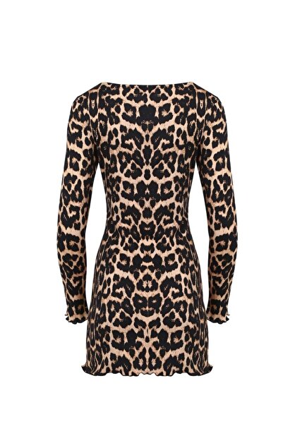 La Sarta Leopard Patterned Mini Almeida Dress