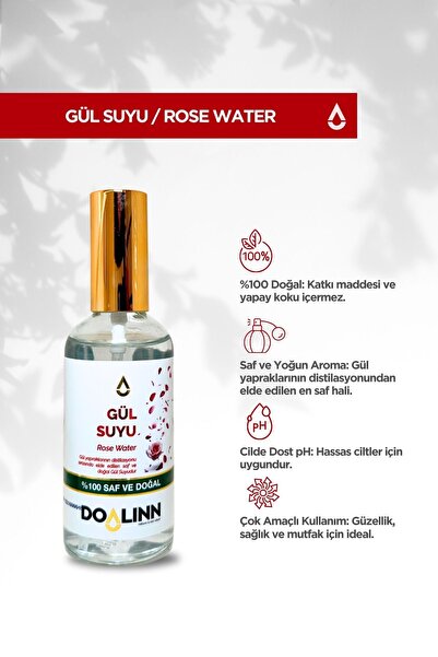 Doalinn Gül Hidrosolü (Rose damascena) 100 ml.