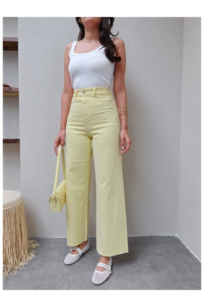 ESRAHELVACI Culotte Jean nohavice s vysokým pásom