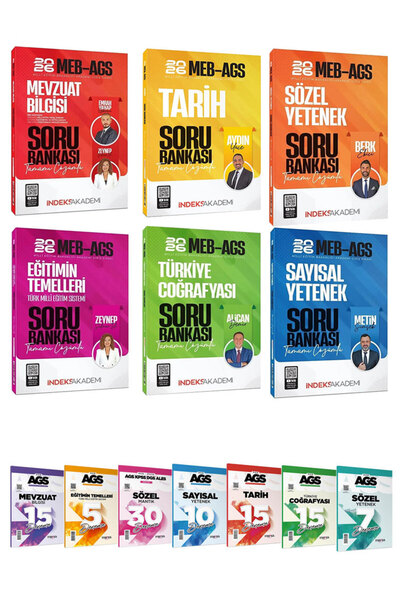 İndeks Akademi 2026 MEB AGS Tüm Dersler Soru Bankası Yargı AGS Soru Bankası T...