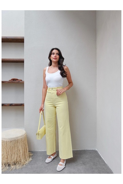 ESRAHELVACI Culotte Jean nohavice s vysokým pásom