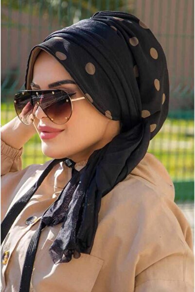 Aişe tesettür Καπέλο με μοτίβο μαύρων κουκκίδων