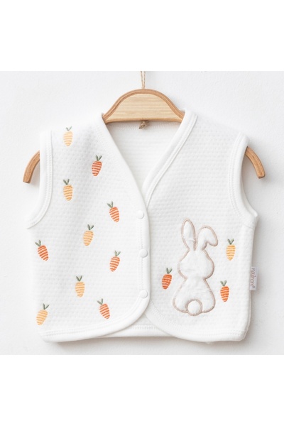 Nayinom Unisex Baby Vest - Rabbit Pattern Embroidered - Seasonal - 100% Cotton 3-6-9-12 Months