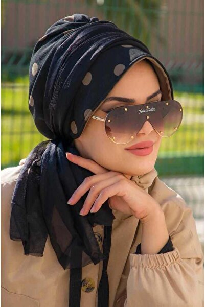 Aişe tesettür Καπέλο με μοτίβο μαύρων κουκκίδων