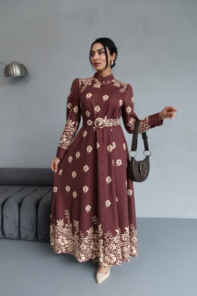 suphias Atlas Fabric Dress (Belt Included)