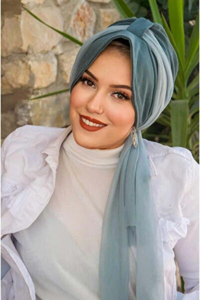 Aişe tesettür Asparagus Green Scarf Hat Bonnet