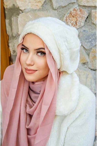 Aişe tesettür Cream Fur Scarfless Hijab Beanie