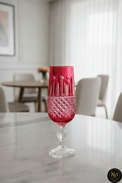 Kristal Market KESME KRİSTAL EL İŞÇİLİĞİ KAHVE YANI Flüt SU BARDAĞI