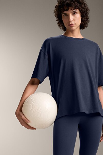 Oysho Boxy short-sleeved cotton blend T-shirt