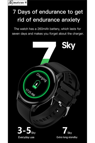 matcso by CSM 4U PRODUCTS® Smartwatch AMOLED, Display 1.43-inch, IP68 Waterproof, Black