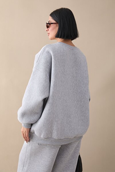 InStyle Şardonlu Basic Gri Sweat