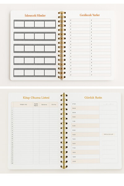 Andofis Akademik Ajanda Eylül 2025 2026 Aralık A5 Spiralli Sert Kapak Lastikli Motivasyonel Ajanda