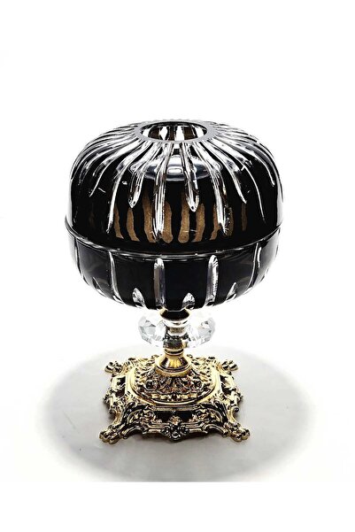 Kristal Market Handmade Cut Crystal Gold Footed Decorative Presentation Holder Closed Napkin Holder