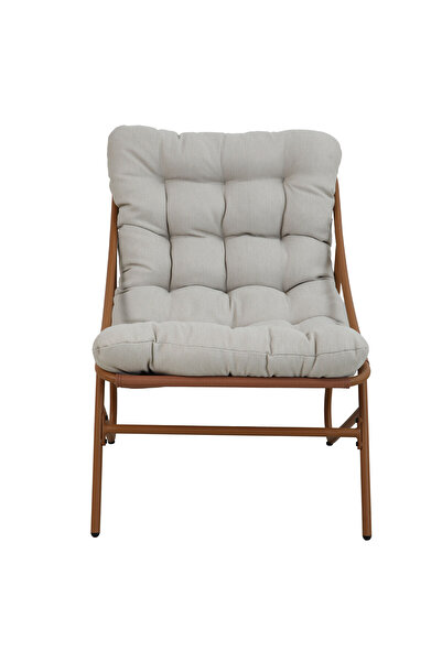 Maison Mex Garden/Terrace Furniture Set with 2 Armchairs and Table, MARSEILLE, Brick/Beige