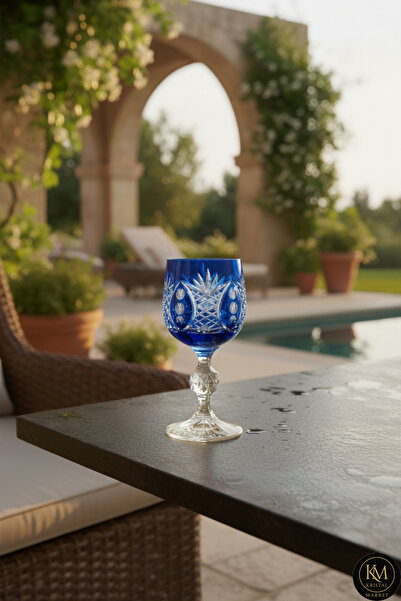 Kristal Market ANANAS DESENLİ KRİSTAL AYAKLI LÜKS BARDAK