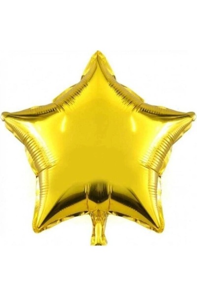 Parti dolabı Altın Sarısı (gold) Yıldız Folyo Balon 45cm Helyumla Uçan