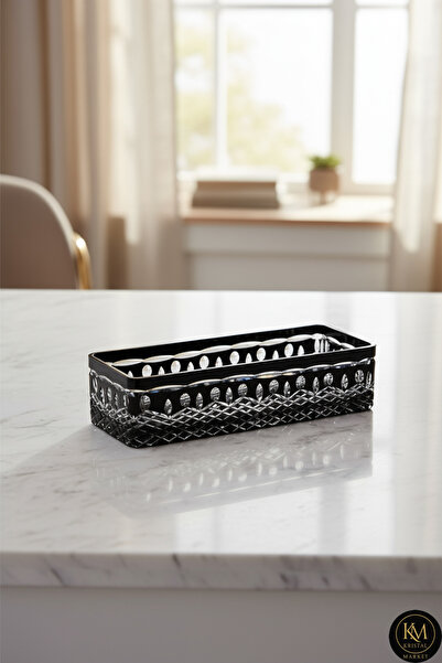 Kristal Market El Yapımı Kristal Royal Desenli Baton Dekoratif Sunumluk Sofra...