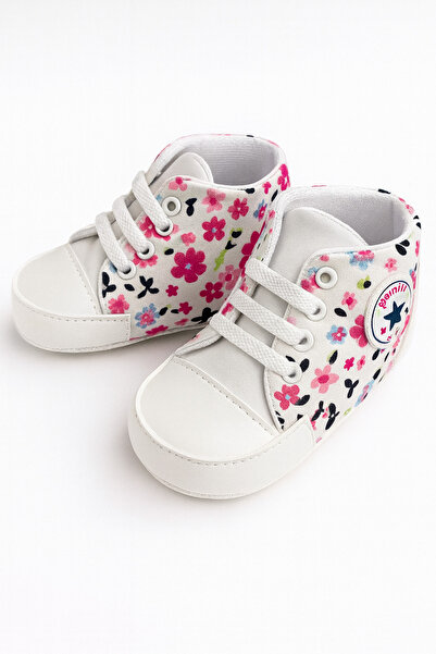 mini mia Baby Girl Floral First Step Shoes Booties Flexible and Non-Slip Sole
