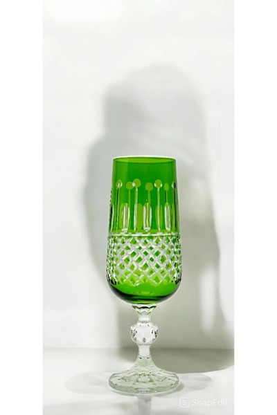 Kristal Market Kesme El İşçiliği Kristal Kahve Yanı Flüt Su Bardağı