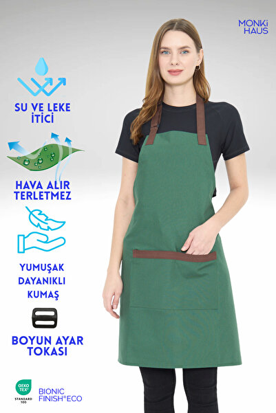 Monki Haus Su İtici Leke Tutmaz Kafe Barista Seramik Pasta Aşçı Garson Çiçekç...