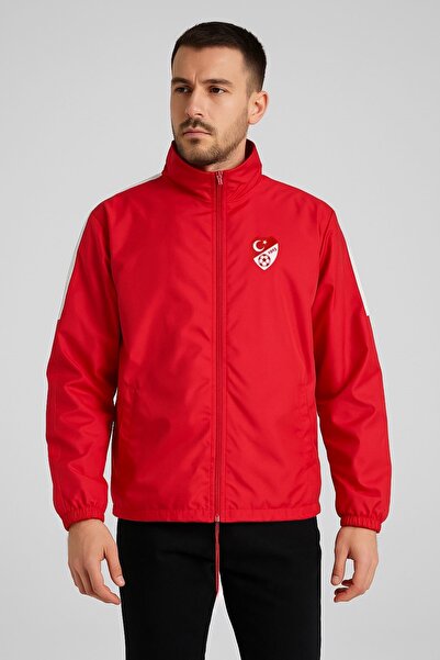 K18moda Kırmızı Astarlı Yağmurluk, TFF Armalı ve TFF Yazılı K0170